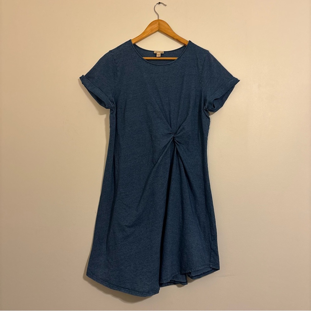 Anthropologie HOLDING HORSES Twist Front Dress Blue Size L